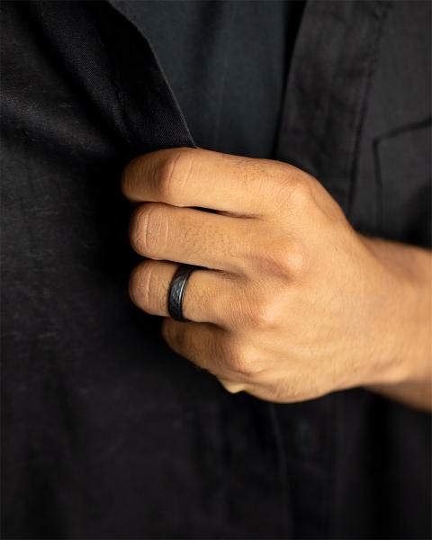 6 mm Titanring mit Schwarz-auf-Schwarz-Finish - Duplus Black